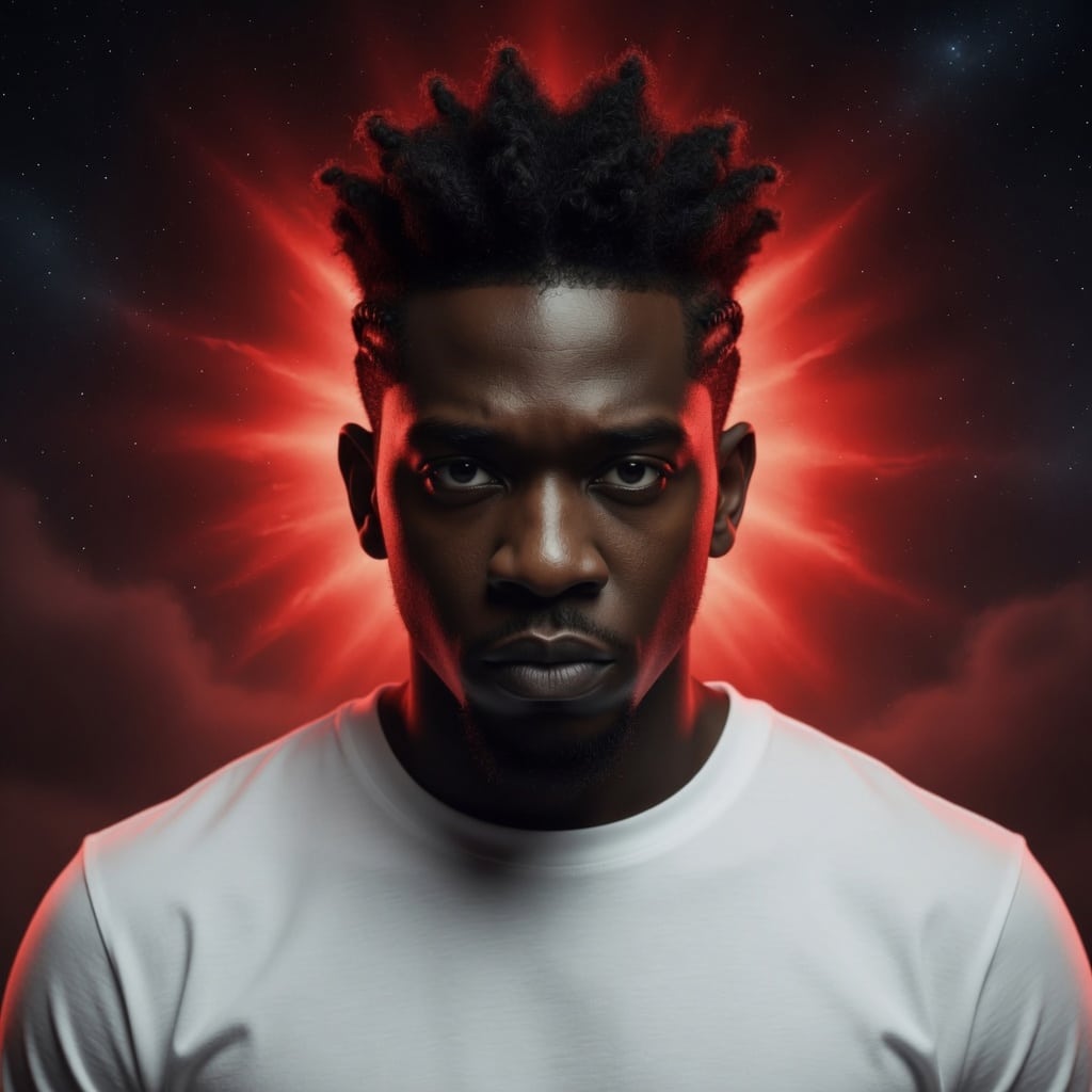 Desiinger trap type beat 2026 an image of the rapper Desiigner with a re glow behind him and the beat name the gitf