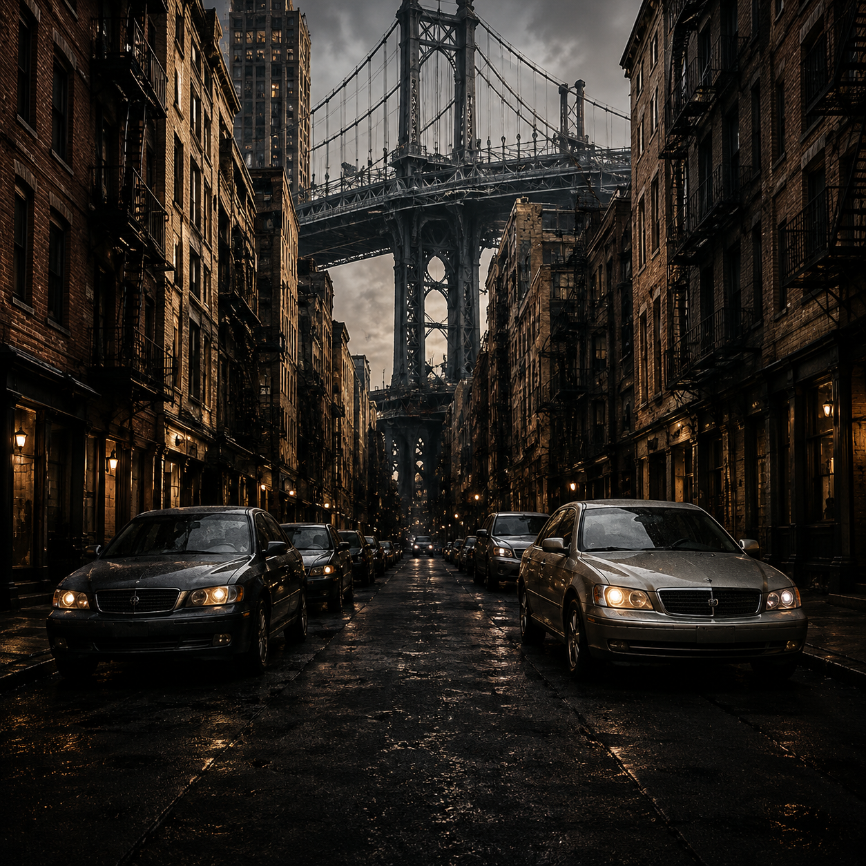 bronx-tale-cinematic-street-storytelling-50-cent-type-beat Bronx Tale inspired artwork featuring a moody New York street, suspension bridge, and urban cityscape, representing cinematic street storytelling and 50 Cent style hip hop instrumentals.