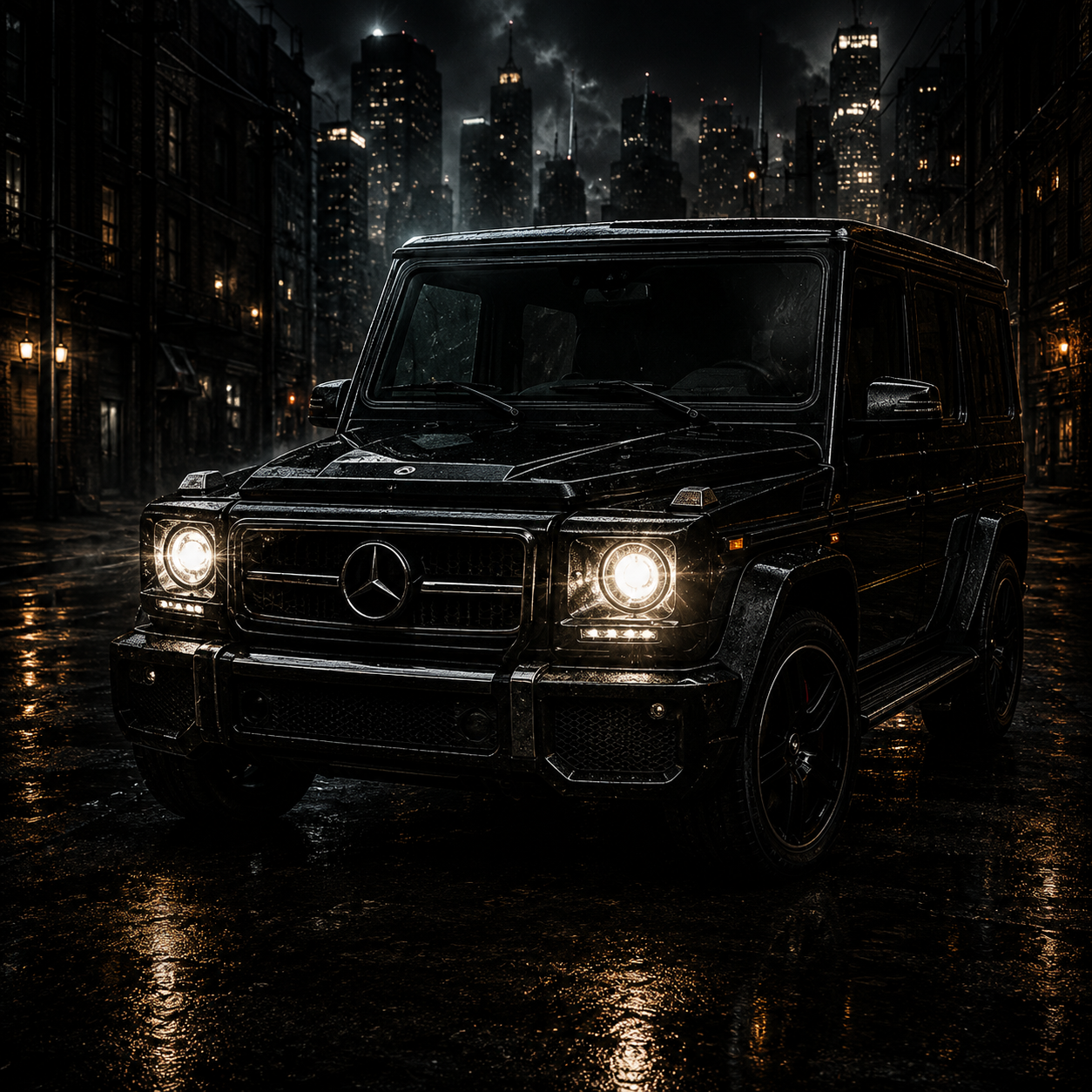 charge-aggressive-west-coast-banger-50-cent-type-beat Charge inspired artwork featuring a black luxury SUV in a dark urban cityscape, symbolizing aggressive West Coast hip hop, street success, and hard-hitting 50 Cent style instrumentals.