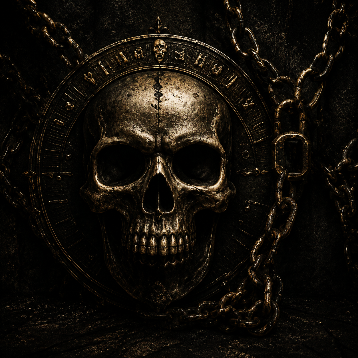 still-insane-hard-hitting-street-rap-50-cent-instrumental Still Insane inspired artwork featuring a metallic skull and heavy chains representing gritty street rap, aggressive hip hop production, and hard-hitting 50 Cent style instrumentals.