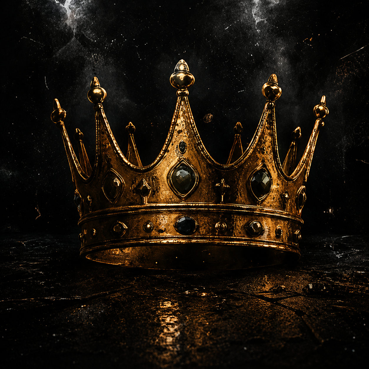 the-king-50-cent-instrumental-artwork The King inspired hip hop artwork featuring a gold crown on a dark cinematic background, representing classic West Coast rap, street success, and 50 Cent style instrumentals.