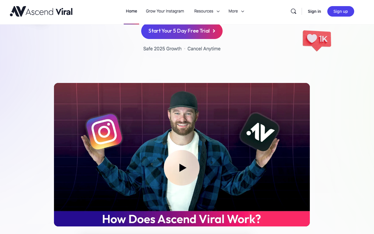 ascend viral Instagram growth service