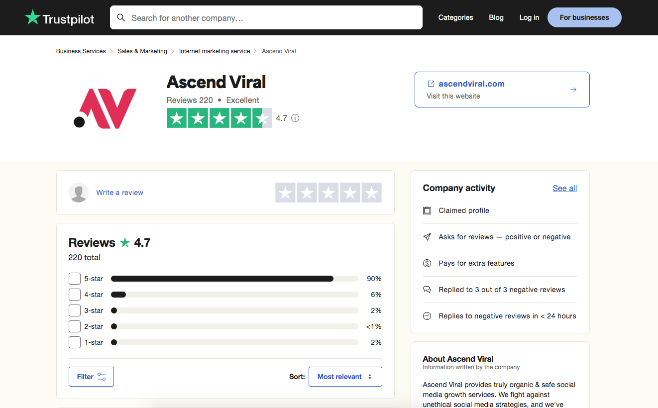 ascend viral trust pilot